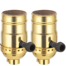 DiCUNO UL Listed 3-Way Lamp Socket Replacement, E26 Standard Threaded Gold 
