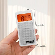 Portable Pocket AM FM Radio w/Digital LCD Screen Loud Speaker 3.5mm Jack Alarm