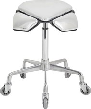 New Silver Rolling TPU Salon Stool Ergonomic Chair Ultra-Quiet Wheel 360 Beauty