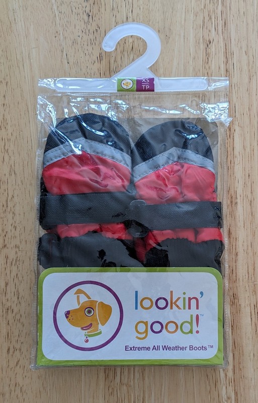 Lookin' Good Extreme All Weather Dog Boots Size XS Red & Black