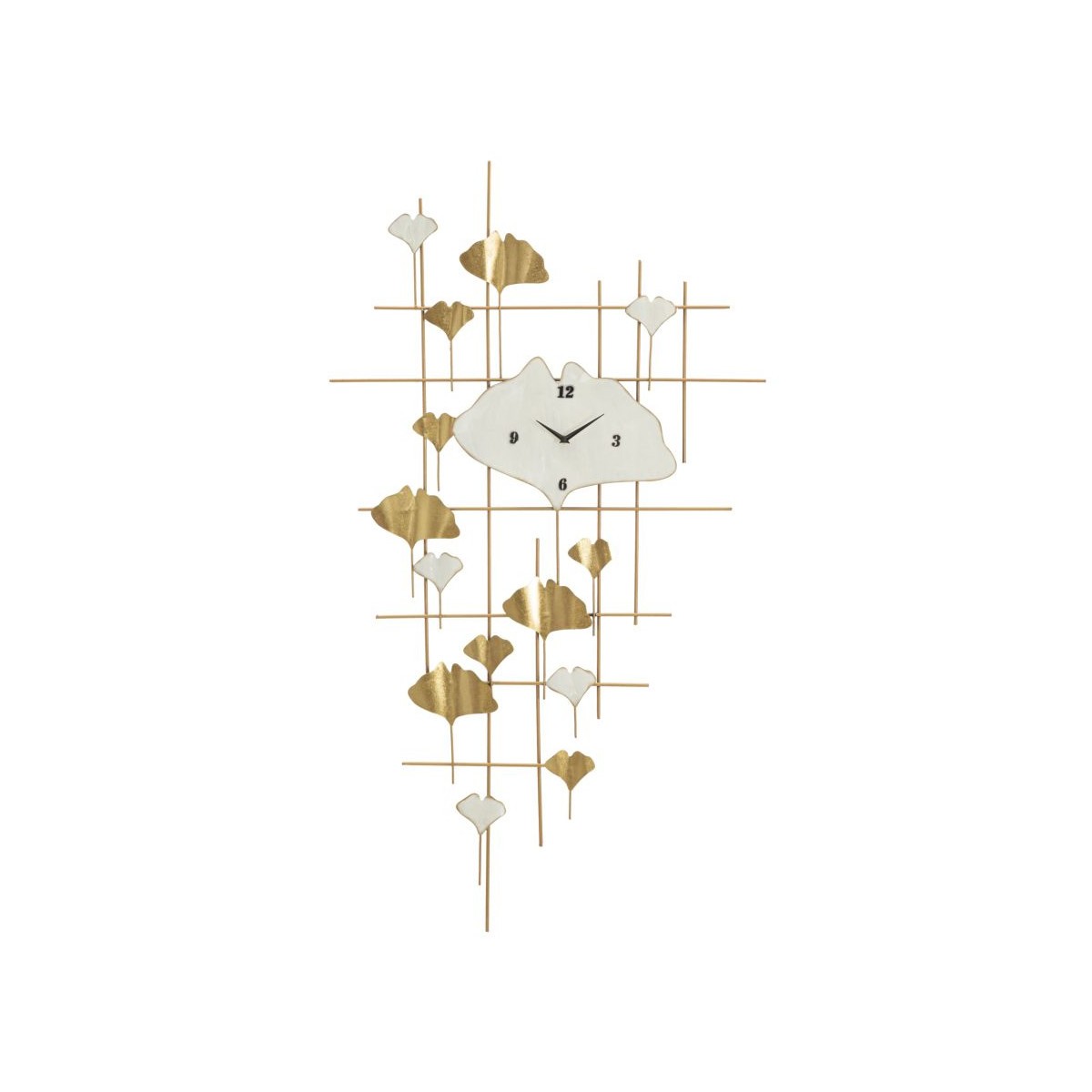Grande horloge en métal or Tow 133cm au design artistique épuré