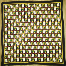 Vtg Made In Korea Women's 100 Silk Scarf Hand Rolled Size-21x20 in