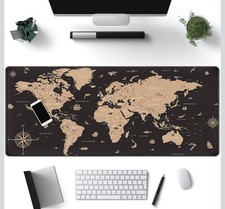 World Map Large Gaming Mouse Pad 31.5"x11.75" Desk Keyboard Mat Non-Slip