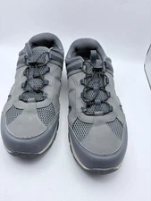 Land's End Grey Slip On Water Sneakers Mens Size 13EE Bungee Tie Athletic Shoe