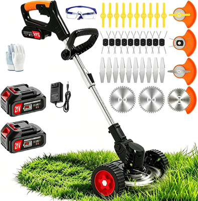 21V Electric Weed Wacker Battery Powered Cordless Weed Eater, String Trimmer wit