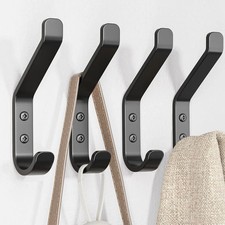 5pcs Heavy Duty Wall Coat Hooks 10kg Metal Hanger Set with Screws
