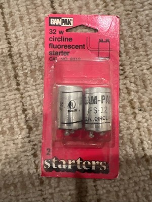 2-PK GAMPAK FLUORESCENT STARTER 22W Circline FAST SHIPPING Cat No. 8312