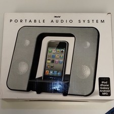 iWorld Portable Audio System Black Silver Foldable Speaker for iPod iPhone Gala…