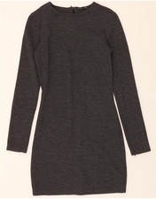 ZARA Womens Long Sleeve Jumper Dress UK 8 Small Grey CO02