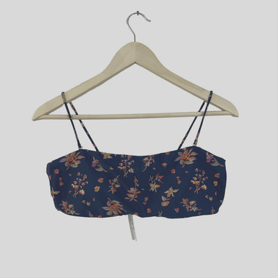 Madewell NWT Large Second Wave Bandeau Bikini Top Floral Reef Swim Womens