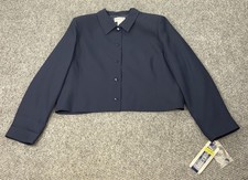 Pendleton Jacket Womens 18 Button Front Cropped Lined Blazer Made in USA Polyest