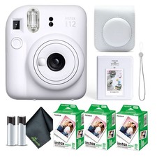 FUJIFILM INSTAX MINI 12 Instant Film Camera with Instant Film - Clay White