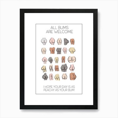 All Bums Are Welcome Kunstdruck Rahmen gerahmt Wandbild Poster Leinwanddruck Bild