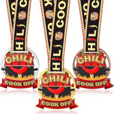 3 Pcs Chili Cook Off Award Trophies Medals Prizes 1st 2nd 3rd Prizes Set of 3...