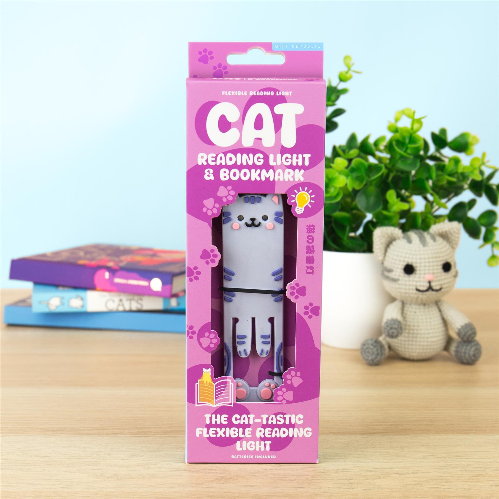 Gift Republic Cat Reading Light & Bookmark, Sports Direct - Image 2