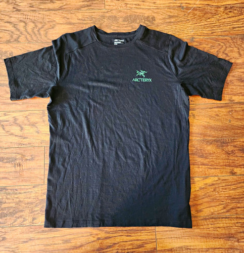 Arc'teryx Black Ionia Merino Wool Shirt SS Crew Neck T-Shirt Men's Size M