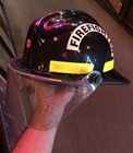 VINTAGE FIREFIGHTER HELMET N660 PHOENIX CAIRNS BROS ADJ.-LINER VISOR CHIN STRAP — photo 3