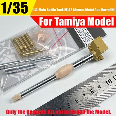 1/35 US M1A2 Abrams Main Battle Tank Metal Gun Barrels+Shells Kit for Tamiya