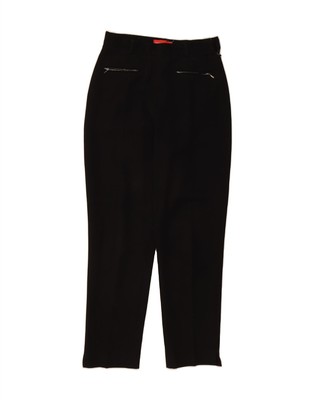 ALAIN MANOUKIAN Damen Slim Freizeit Hose IT 40 Small W26 L30 Schwarz AC14