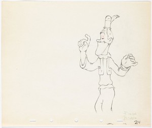 STAN LAUREL POINTING Mother Goose Hollywood DISNEY PRODUCTION CEL DRAWING 1938
