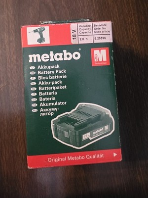 NEW METABO MODEL 625596000 18.0V LI-ON BATTERY, 2.0 Ah CAPACITY