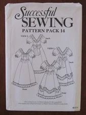 SUCCESSFUL SEWING #14 - 0575 LADIES DRESS VINTAGE V-NECK RUFFLES BOW 8-18 UNCUT