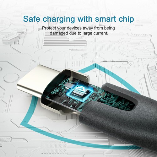 6.6ft Type USB C to USB C Cable QC 3.0 Fast Charging For Nintendo Switch Black - Photo 3 sur 6