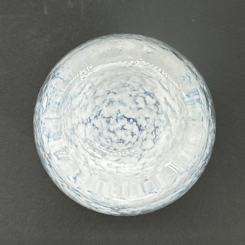 Murano Hand Blown Clear Blue White Swirl Art Glass MINI Bud Vase Italy 3.5” Tall - Picture 8 of 13