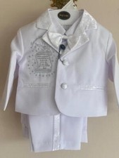Baby Toddler Boys Christening Baptism Tuxedo Suits White angel 503silver