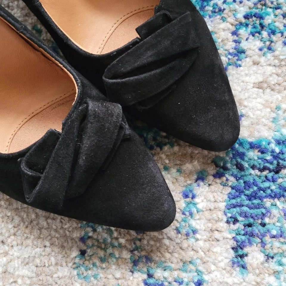 Earthies Prantini Tacones Lazo Gamuza Negro Talla 81/2 Foto 3 de 4