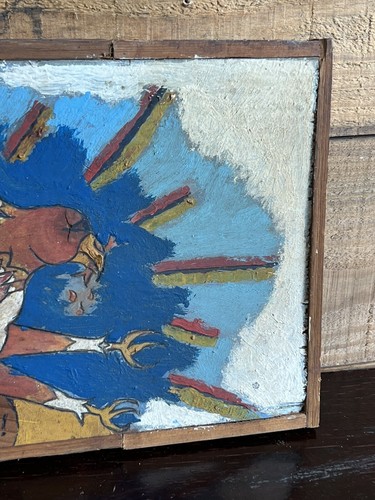 Primitive Folk Art Eagle Painting On Wood Vintage Art Patriotic Sign - Picture 4 of 7