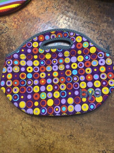 byo Rambler Lunch Bag Purple Polka Dot Red Neoprene Bring Your Own Choose Color - Picture 7 of 12