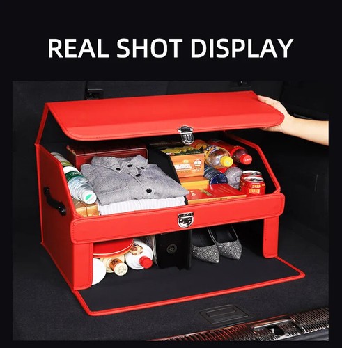 For Tesla Model 3/Y/X/S 2023 Car Trunk Storage BOX Tow-Tier Partition Waterproof - Foto 17 di 21