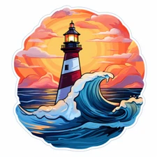 XXXL 60x60 cm car decal sticker lighthouse sticker