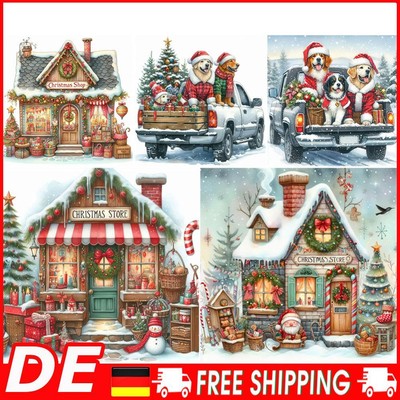 5D-Diamantgemälde zum Selbermachen runder Bohrer Weihnachtsset Heimdekoration Ku