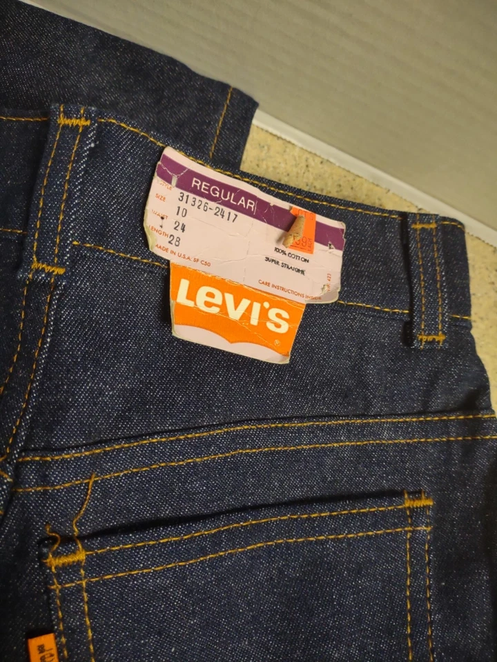 Jeans Levi's vintage niño 10 azul con 24 entrepiernas tiro 28 9 niñas lengüeta naranja Foto 2 de 4
