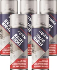5 x 250ml Sealant Remover Aerosol Silicone can Window Baths Shower Sink & Toilet