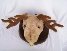 Moose Head Wall Mount Hanging Plush Hunting Cabin Kid's Decor 15 x 26