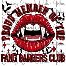 Sublimation Transfer Halloween Fang Bangers Club Ready To Press Heat Transfer