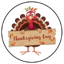 THANKSGIVING DAY TURKEY ENVELOPE SEALS LABELS STICKERS PARTY FAVORS