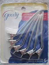 6 Goody Metal Sectioning Styling Hair Clips Section Style Secure Classic Dye