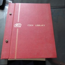 Coin Library Red Album 4 Pages 24 Sixpence 20 Shilling 16 Florin 9 Crown Empty