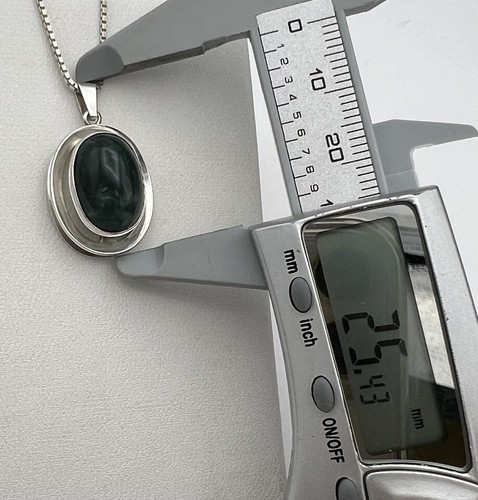 Collana Kultaseppa Salovaara Finlandia argento sterling muschio agata ciondolo 16,50” - Foto 10 di 14