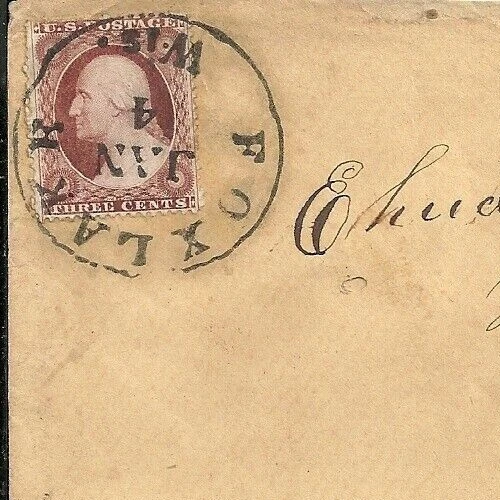 Scott # 26, 3 cent brownish carmine, Foxlakr, Wis. Jan 4, 1857, cover - Image 2 of 2