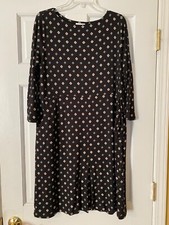 J. JILL Dress Size Medium ¾ Sleeve Pockets Round Neck Stretch Women's