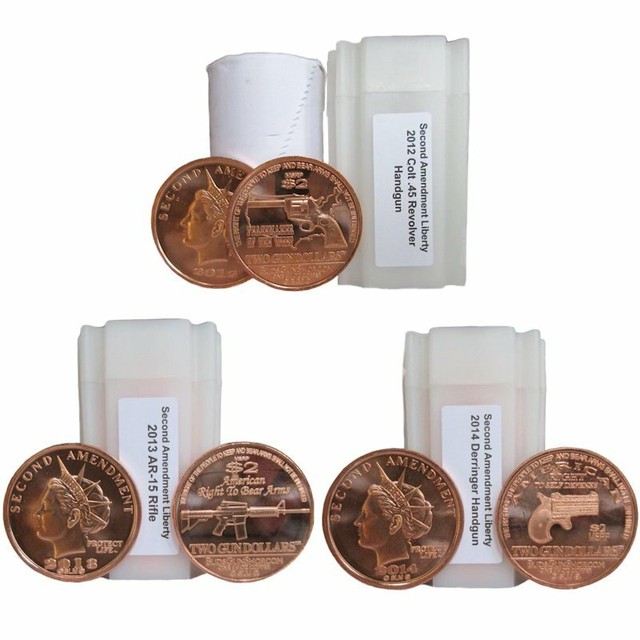 s Second Amendment Liberty Gun Dollars AR-15 1 oz .999 Pure Copper BU Round