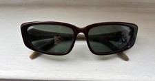1990s Nicole Miller Two Tone Brown Sunglasses with Green Lenses