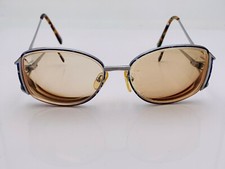 Vintage Savvy Eyes 69 Blue Silver Metal Oval Sunglasses Hong Kong FRAMES ONLY