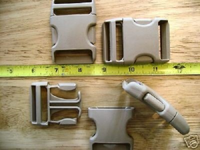 25 New 1 1/2'' Duraflex Taupe Plastic Buckles/Stealth