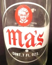 vintage  ACL Soda POP Bottle:  MA's of ERIE, PA  - 7 oz ACL